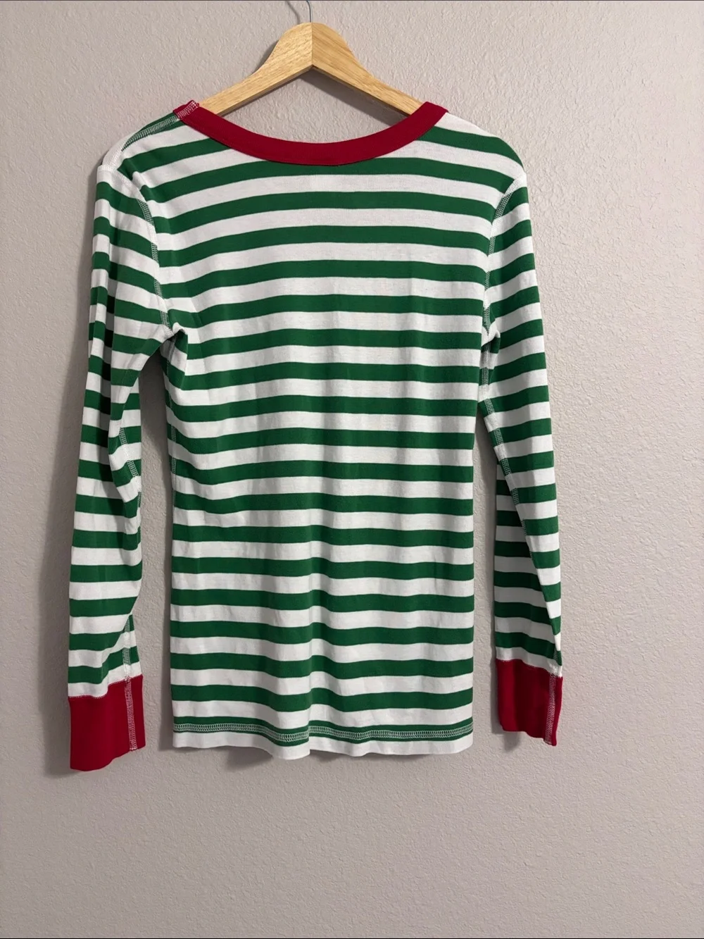 Hanna Andersson Women’s Cotton Christmas Holiday Green Striped Pajama Set Size M